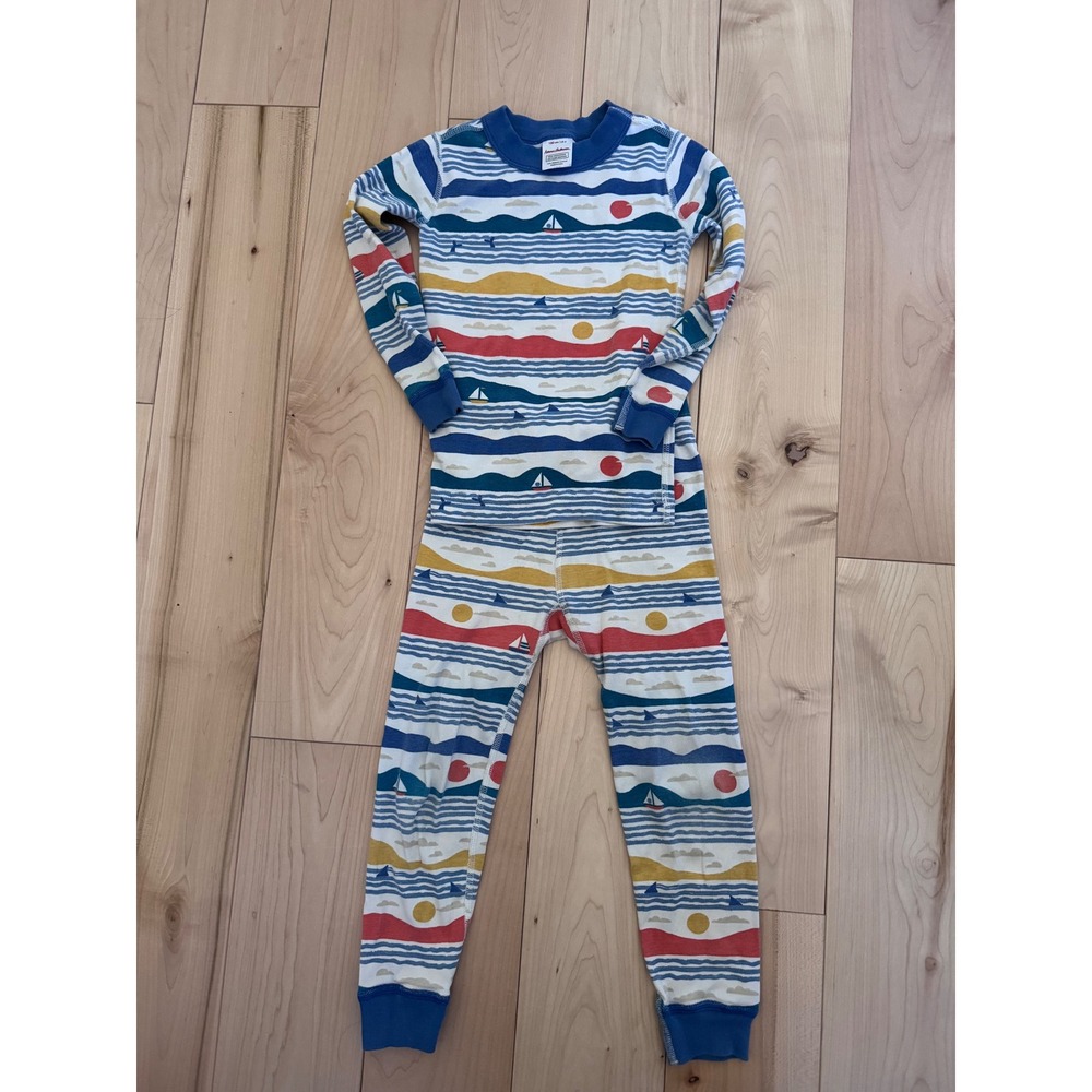 Hanna Andersson Kids Sailboat Organic Cotton Pajama Set Size 4